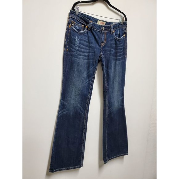 MEK DENIM Oaxaca Boot Cut Jeans Size Distressed - Picture 3 of 8